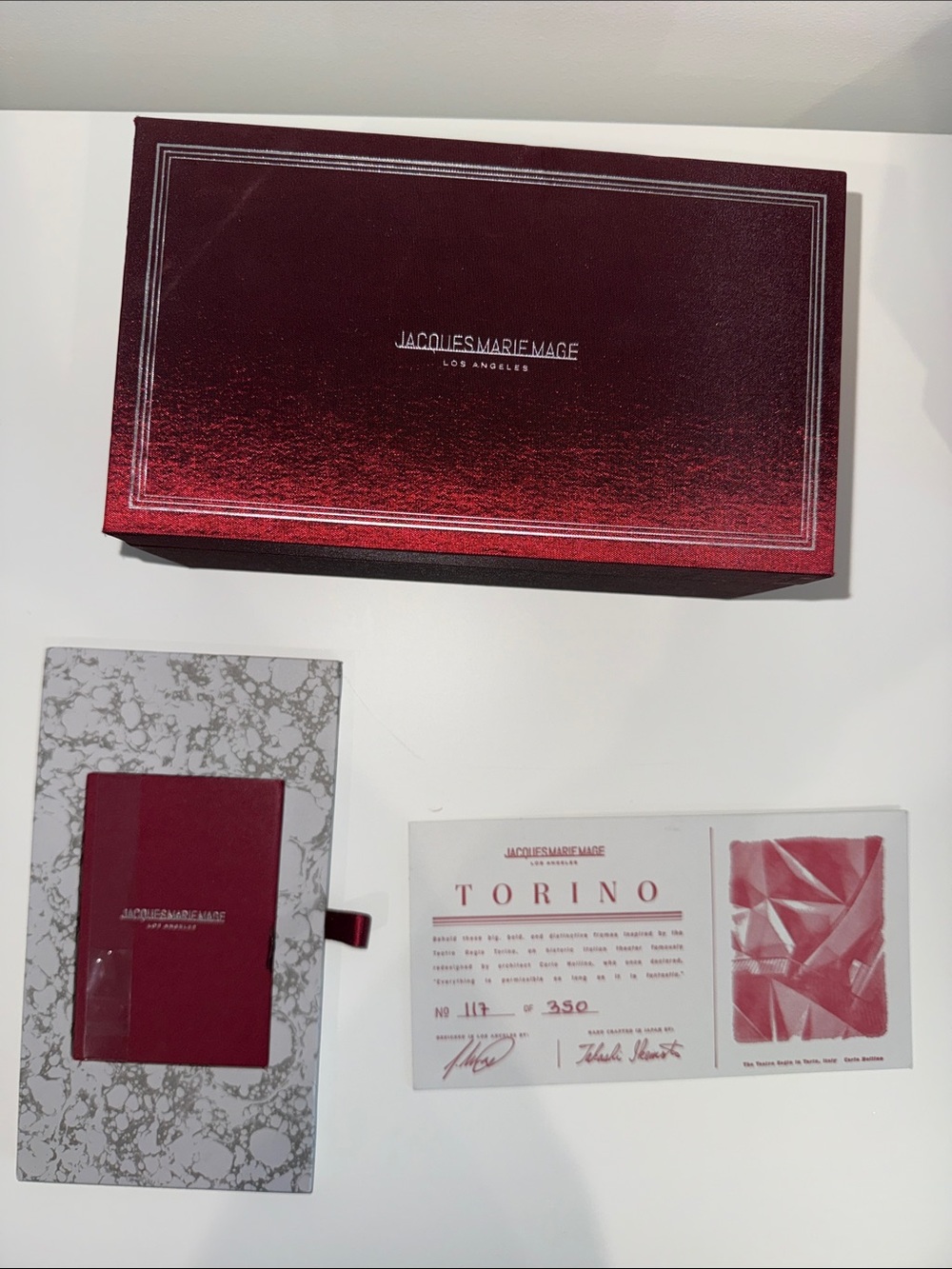 Jacques Marie Mage Torino Sunglasses Box + Authenticity Card No. 117/350